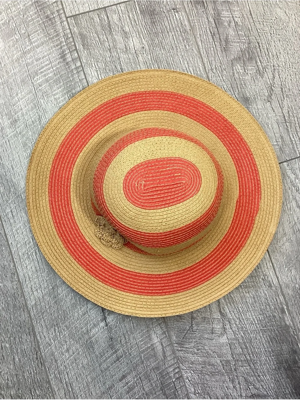 Janie And Jack Striped Straw Sun Hat Size 2T-3T